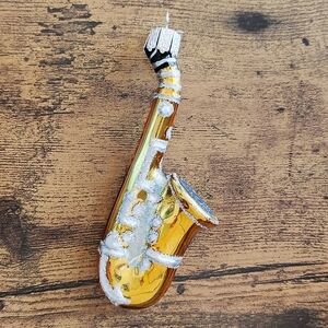 Old World Christmas Ornament  Saxophone Blown Glass 38025 With Box